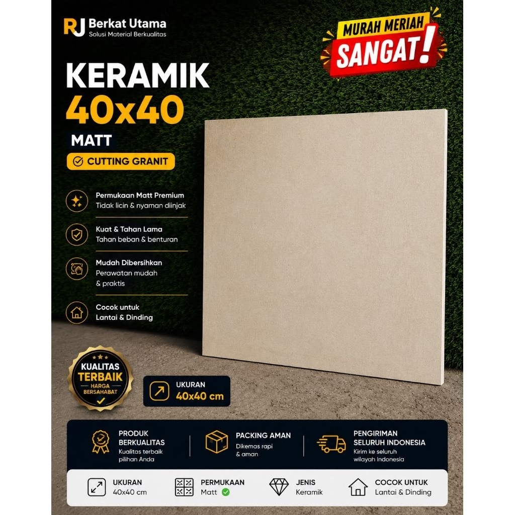 Keramik CUTTING 40x40 MATT COTTON BONE CREAM
