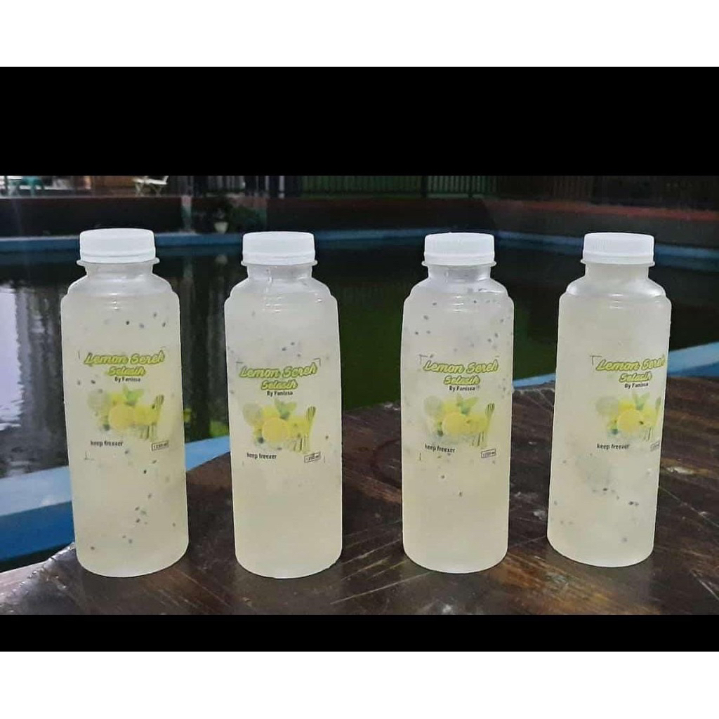 Minuman Lemon Sereh selasih Kemasan Botol 250ml Minuman Segar dengan Rasa Lemon dan Sereh untuk Nikm