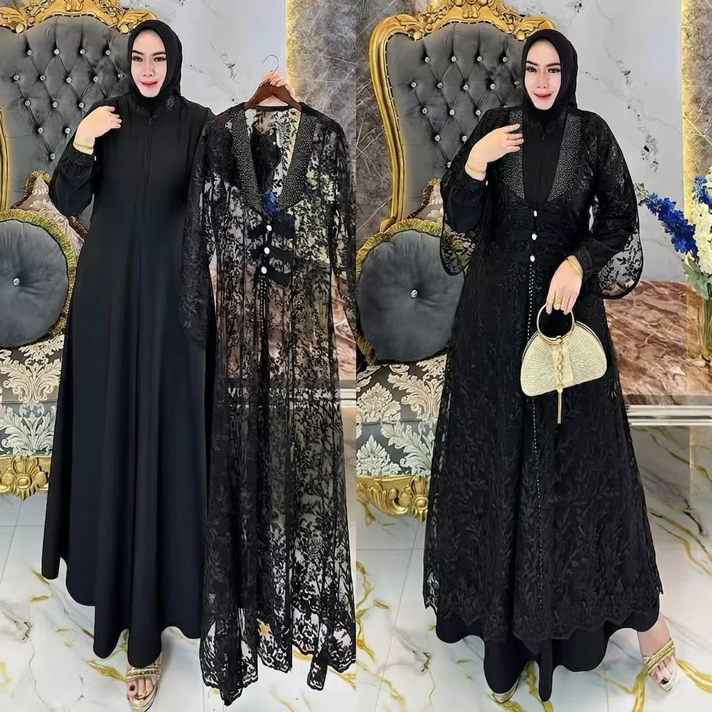 Sandrina gamis maxi dress kondangan terbaru Sabrina maxi mix brokat