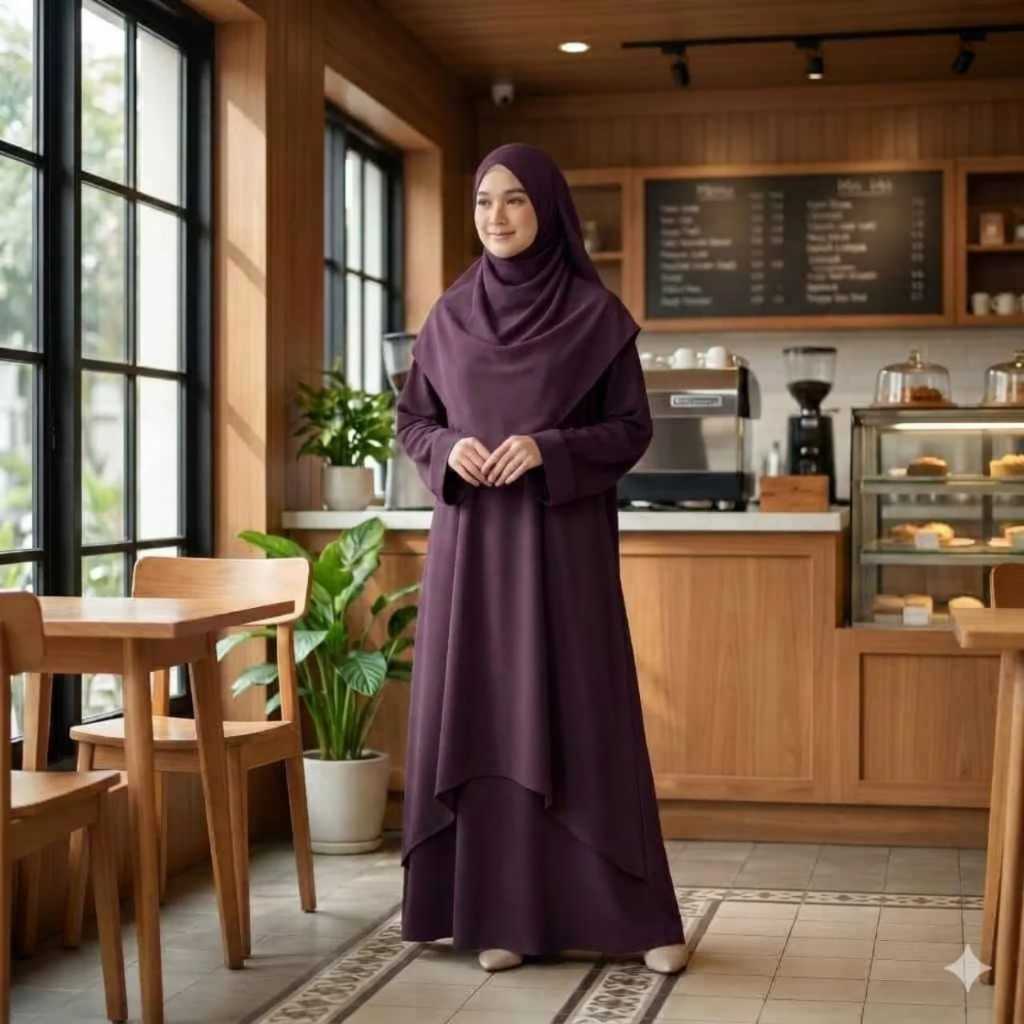 SADIYAH ONE SET GAMIS SETELAN ABAYA WANITA KEKINIAN MEWAH GAMIS MELAYU ELEGAN