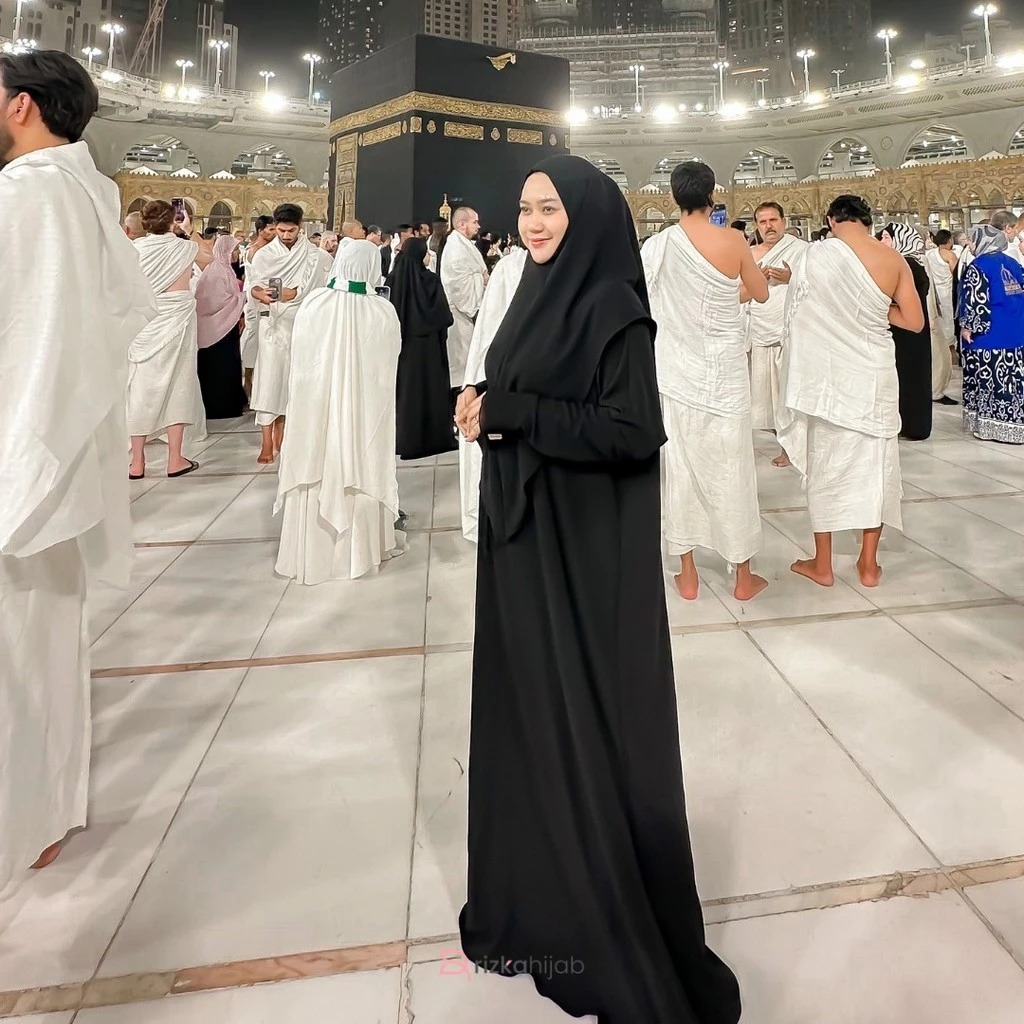 Set Abaya Warna Hitam Mecca | Abaya umroh | Abaya Haji