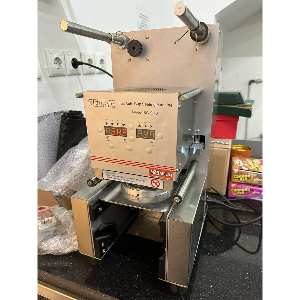 mesin press plastic cup sealer getra sc q70 bekas second gading serpong