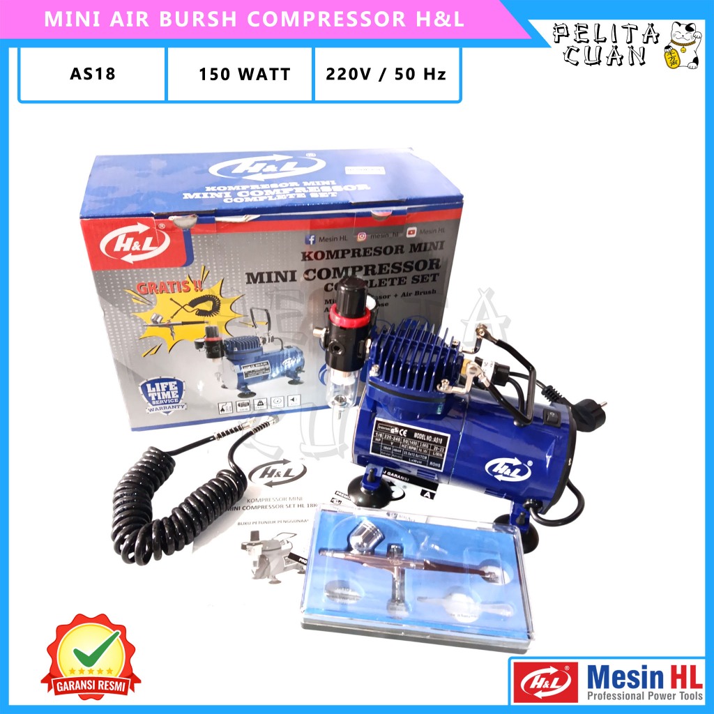 Kompresor Mini Airbrush H&L Set Spray Gun Penbrush Cat Portable
