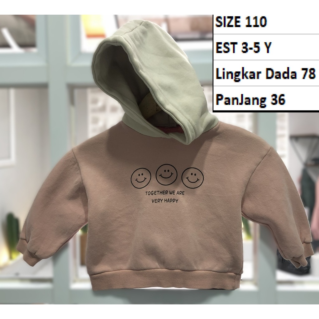 Jaket Hoodie Pink Emotion Smile Anak Second Preloved