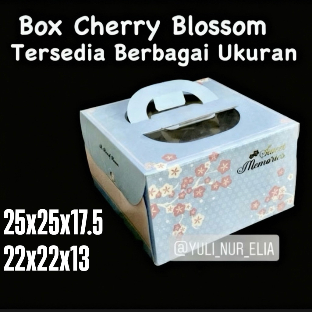 Box Handle Cherry Blossom 25x25x17.5cm