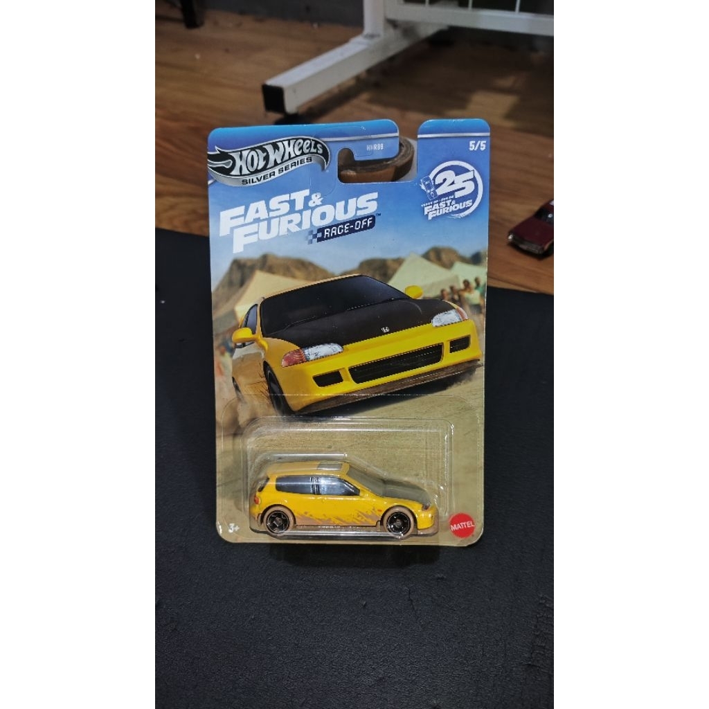 Hot Wheels Fast & furious Civic eg kuning