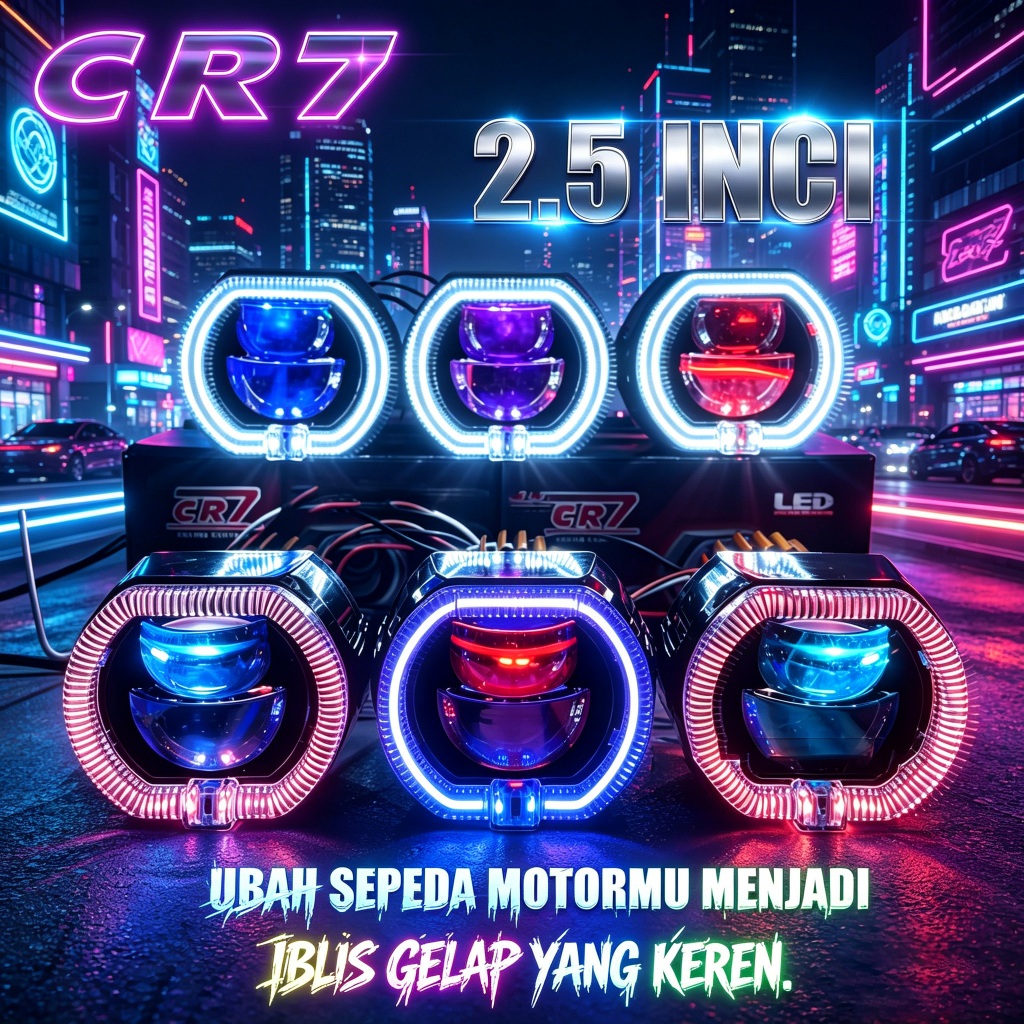 CR7 Projie Biled Mini 2.5 inch D2 D3 High Low Cut Off Waterproof Plus Shroud Devil 30Watt Bisa Motor