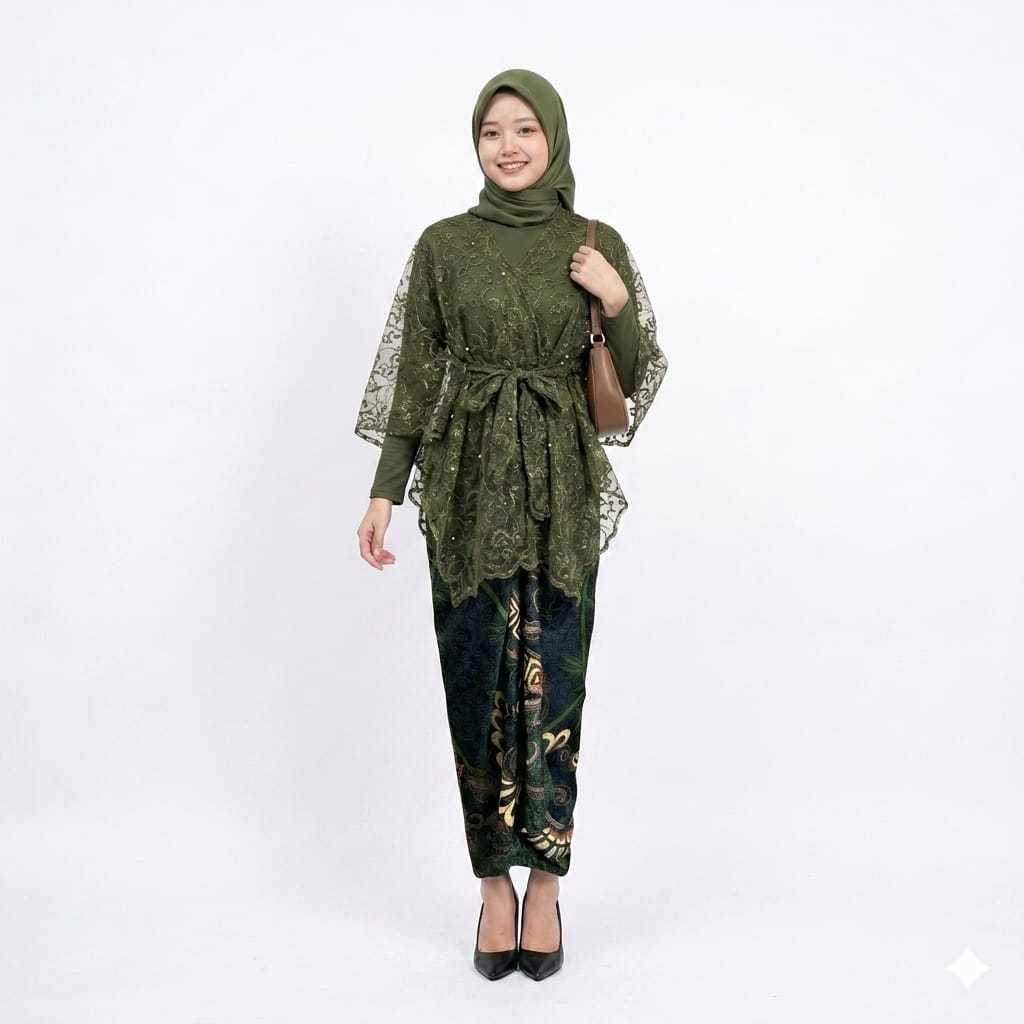 Rok Batik Premium & Outer Pita Cantik Kekinian + Manset Jumbo