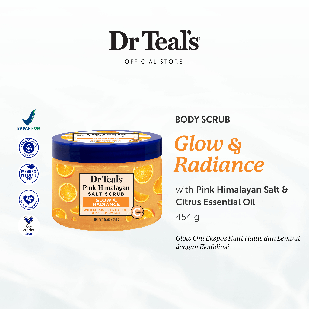 Dr Teal's Body Scrub/Eksfoliasi Kulit Pure Epsom Salt - Pink Himalayan Salt & Citrus Essential Oil 4