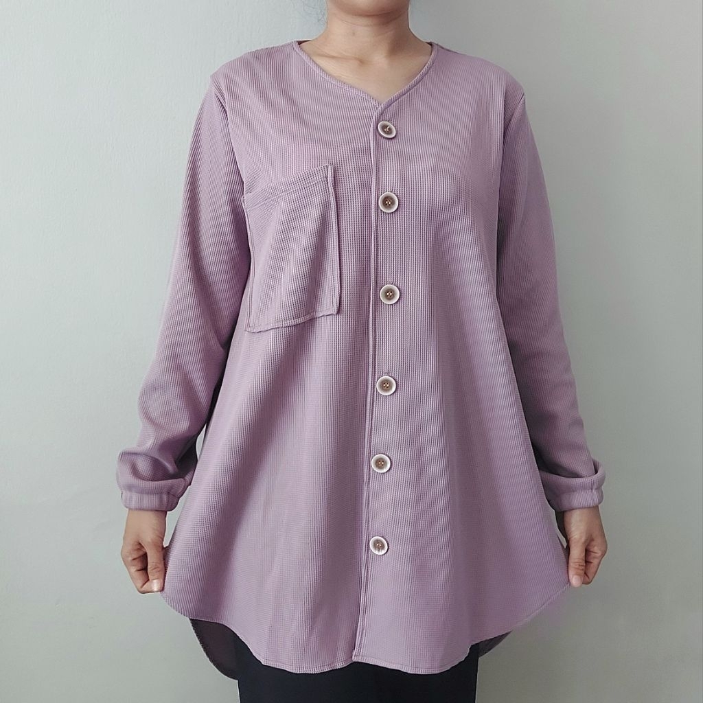 Tunik Waffle Knit Ungu (Preloved)