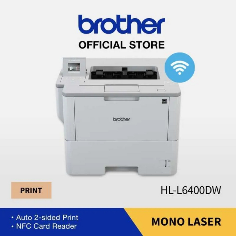 Brother HL-L6400DW Printer Laser Monokrom - Cetak Cepat 50 ppm dengan Konektivitas Nirkabel