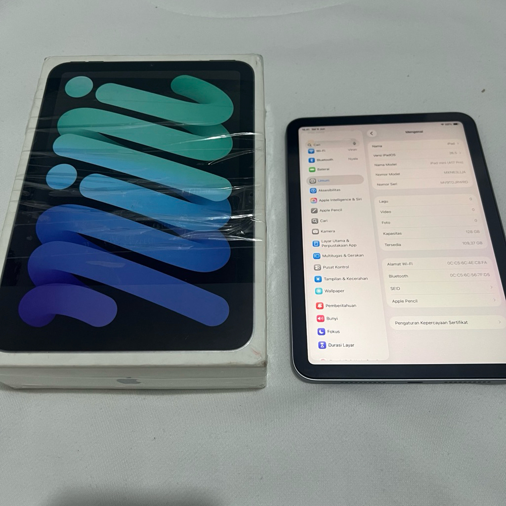 Ipad mini 7 128gb ex inter fullset second preloved