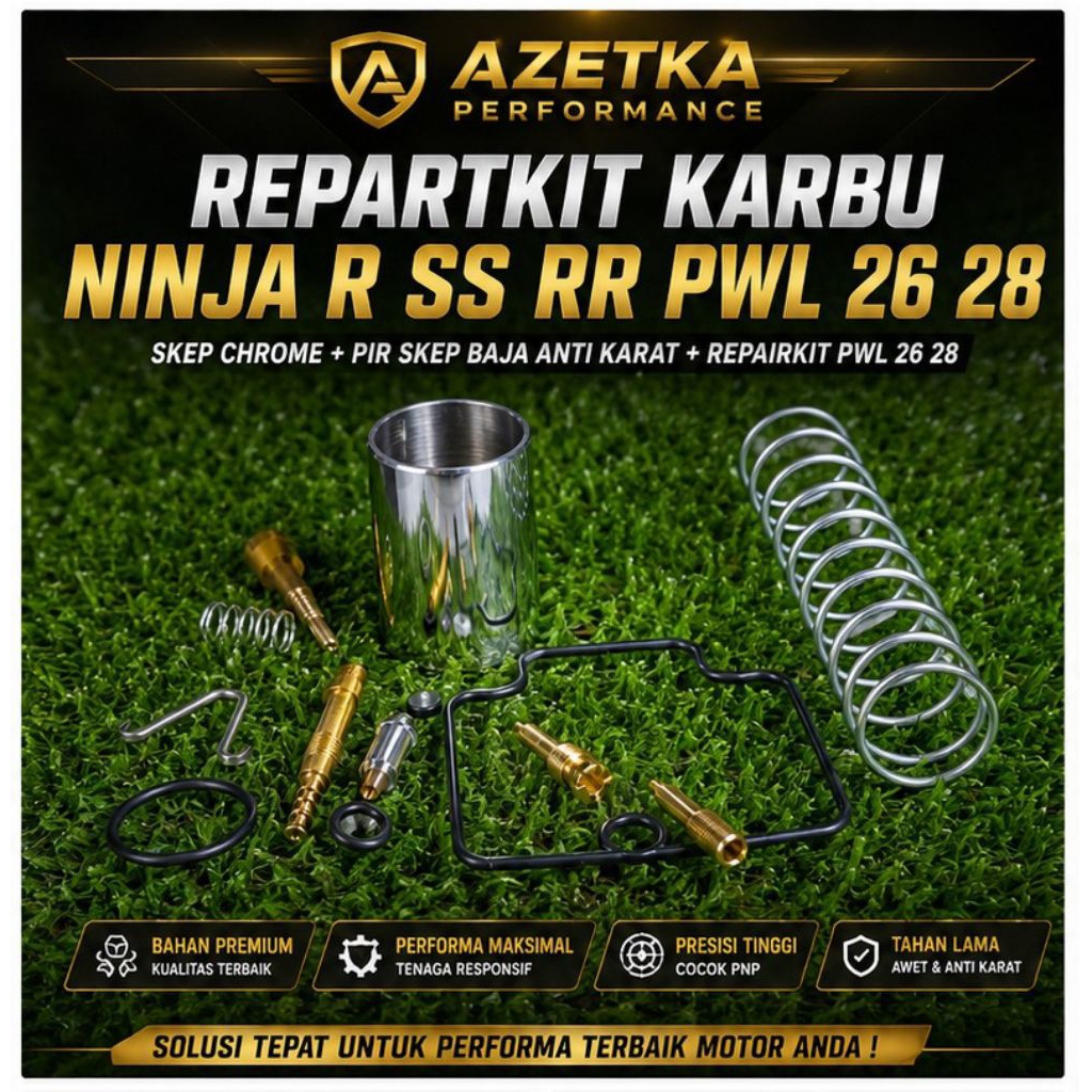 Reparkit Karbu Ninja R SS RR Pwl 26 28 / Paket Komplit Skep Chrome  Pir Skep Baja Anti Karat  Repair