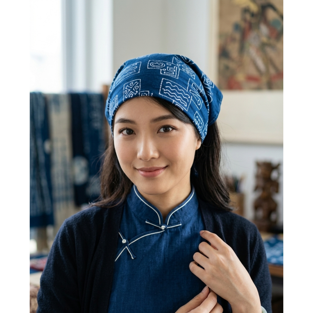 Scarf Bandana Batik Warna Alam Indigofera