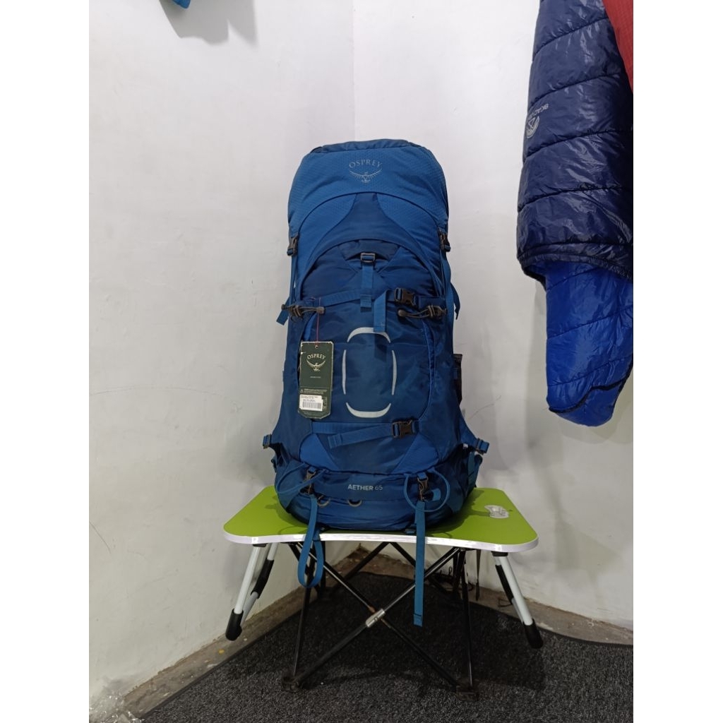 Carrier Osprey Aether 65L Biru Torso M Tas Gunung