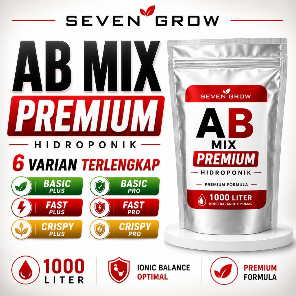 AB Mix Hidroponik 1000 Liter Seven Grow Nutrisi Selada Lettuce Pakcoy Kangkung Kailan Sawi Basic Fas