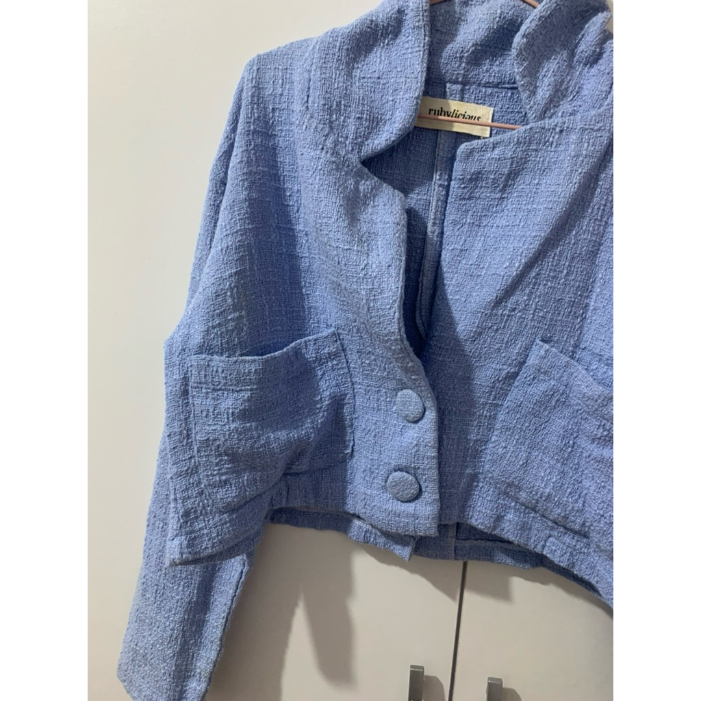 Oversized Blazer Crop Top Rubylicious