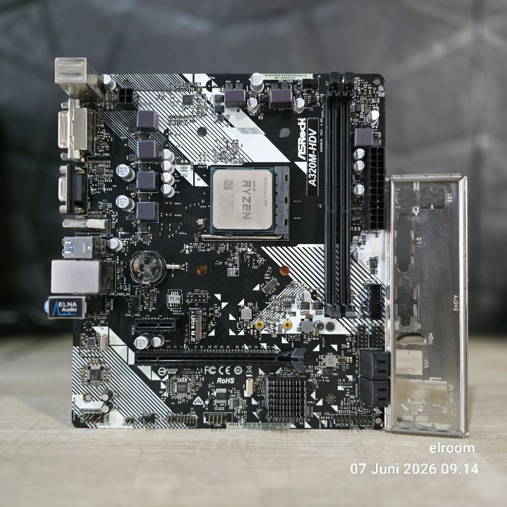 MOTHERBOARD A320M / A320 AM4 DDR4 & PROCESSOR AMD RYZEN 5 1600 6 CORES 12 THREADS