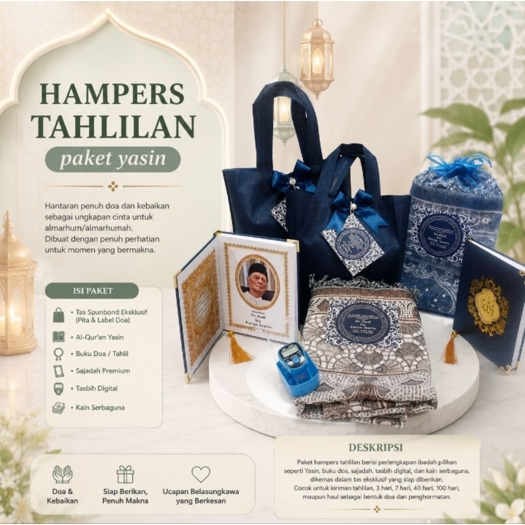 souvenir tahlilan mengenang 40 hari/100 harian/hampers pengajian tahlil yasin/souvenir buku yasin, s