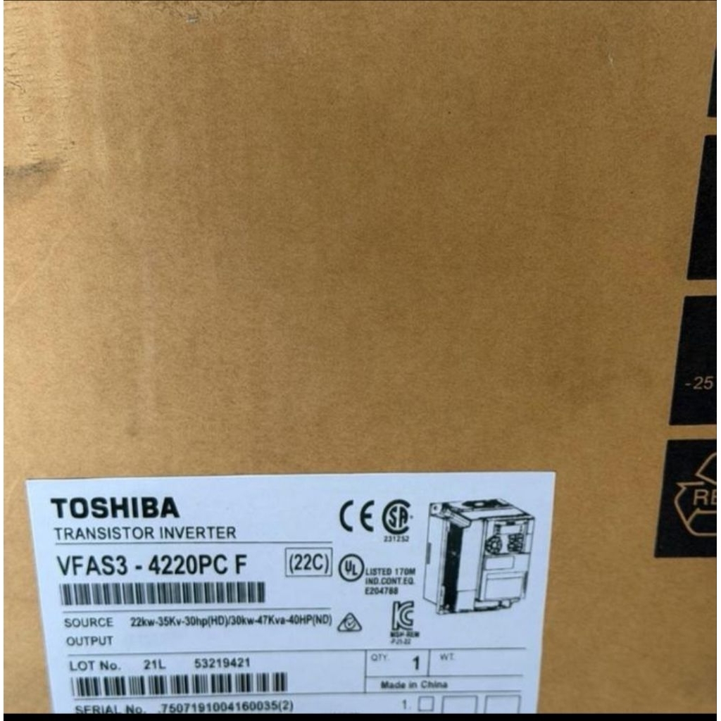 INVERTER TOSHIBA VFAS3-4220PC F 22KW(HD) / 30KW(ND) 380V