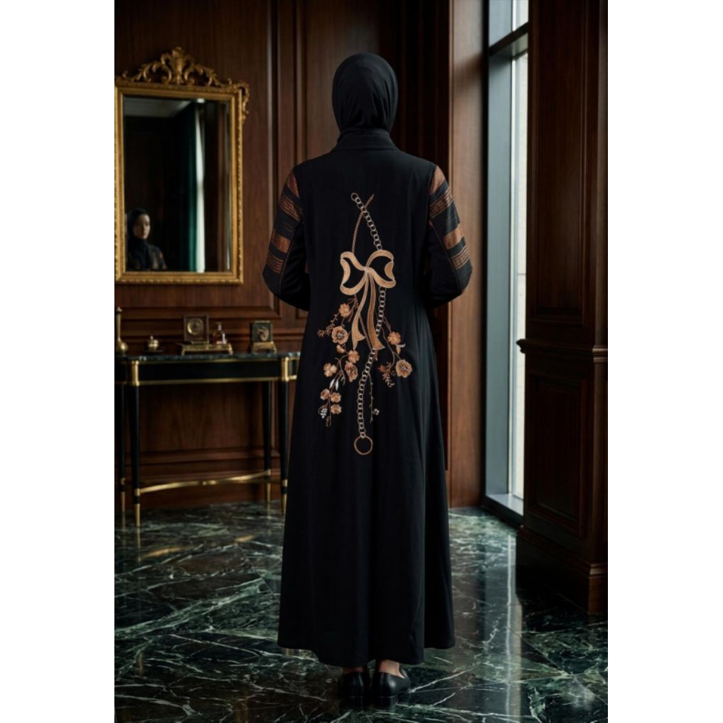ABAYA SULTAN SERIES 2 BAHAN JETBLACK