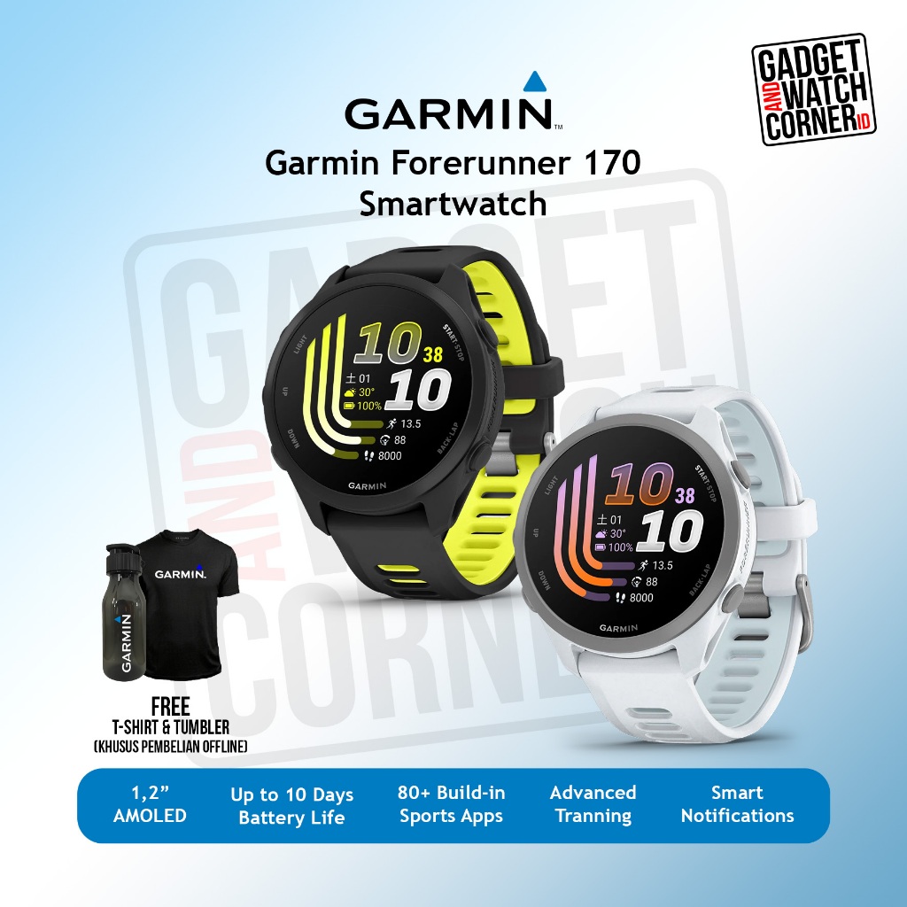 Garmin Forerunner 170 Smartwatch GPS AMOLED Running Watch Health