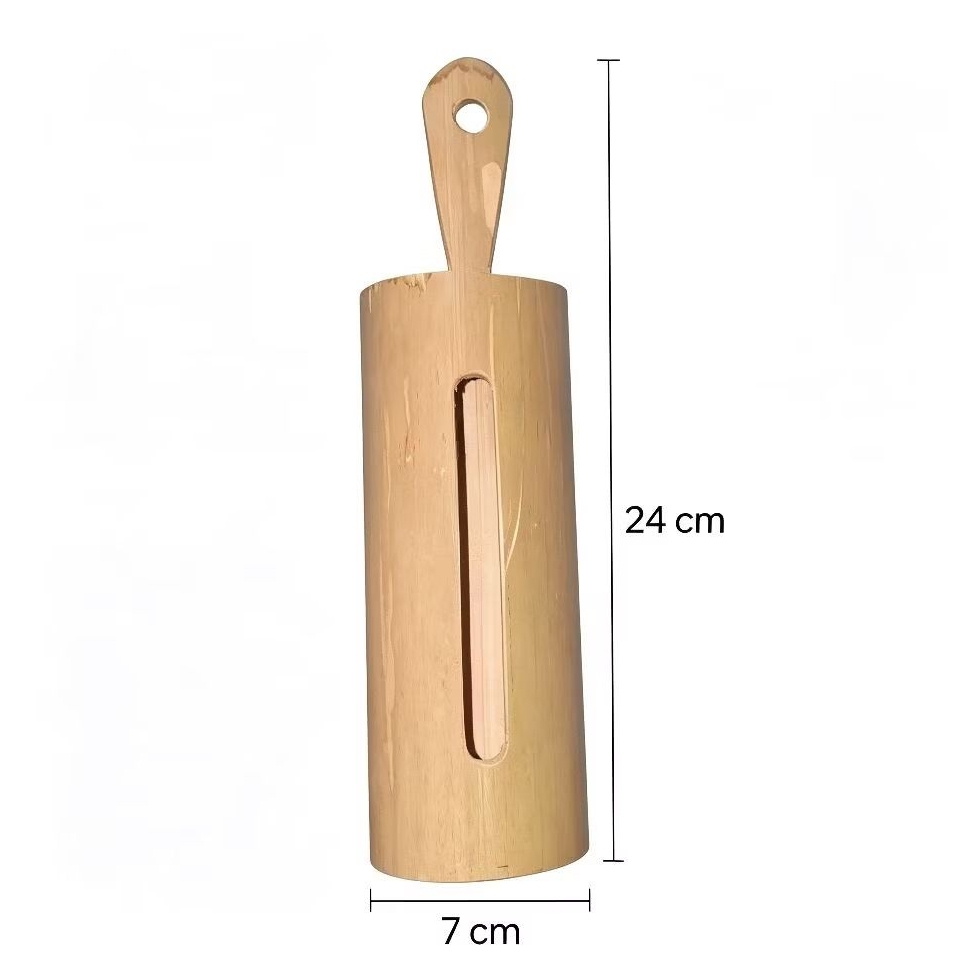 Kentongan bambu mini tanpa ruas panjang 24 cm