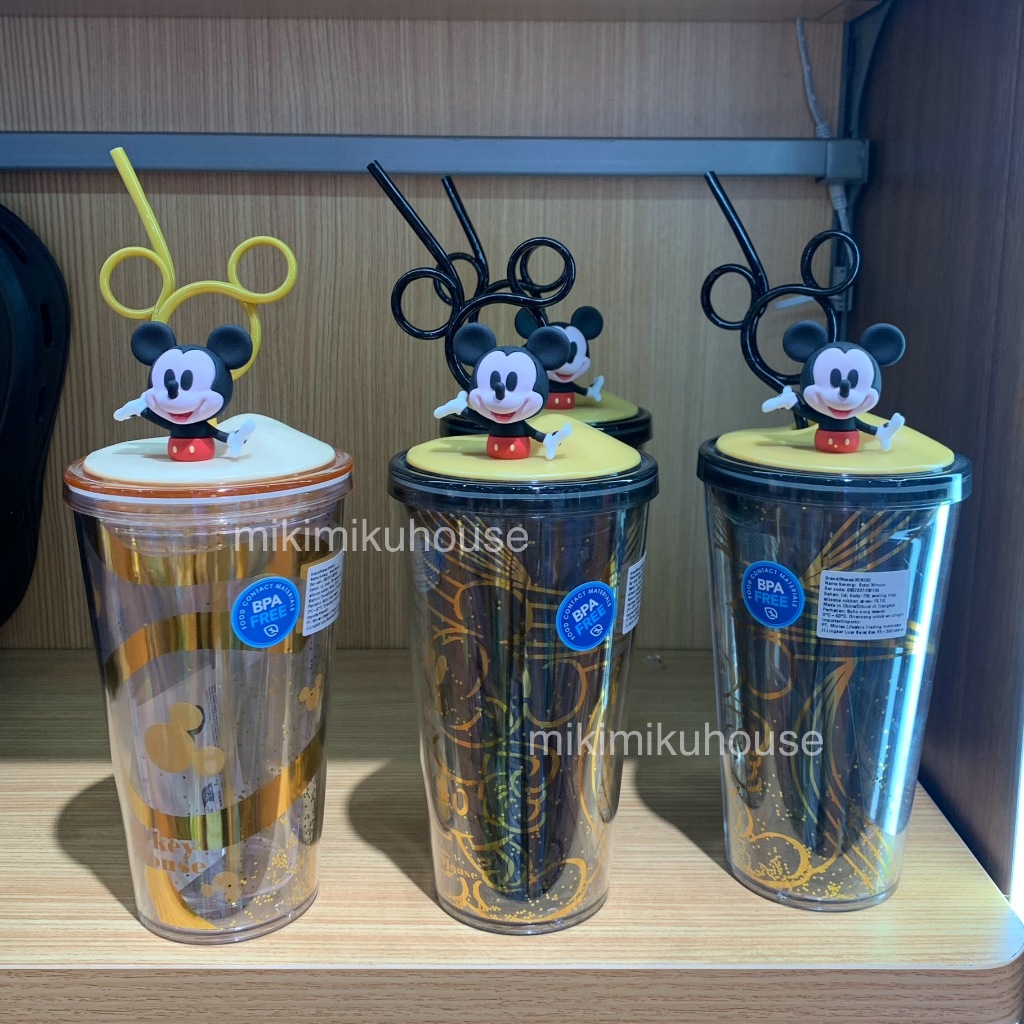 MINISO DISNEY MICKEY MOUSE STRAW BOTTLE BPA FREE BOTOL MINUM DISNEY MICKEYMOUSE TUMBLER LUCU MINISO 