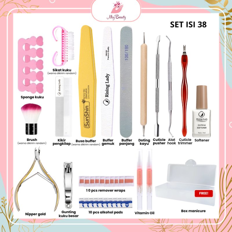 MSY Paket Set Manicure Pedicure Isi 9Pcs/10Pcs/38Pcs / Manipedicure Set Perawatan Kuku Kecantikan