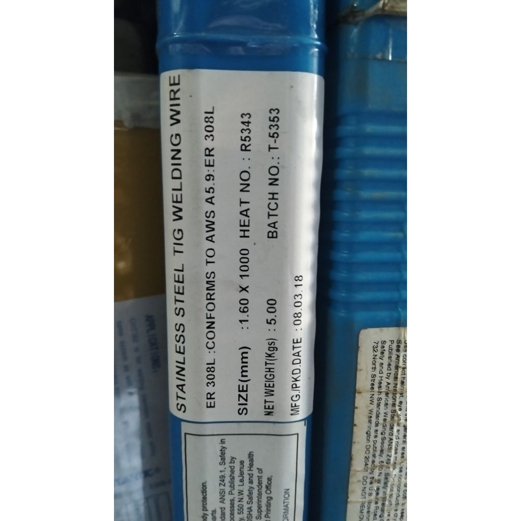 BOHLER KAWAT LAS STAINLESS STEEL TIG 308L Size, 1,6M 2,4M