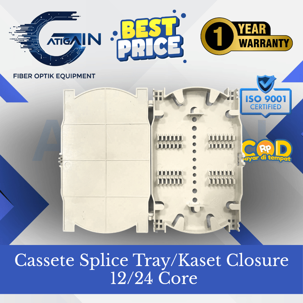 Cassete Splice Tray 12/24 Core ABS Fiber Optic Splice Disc Putih