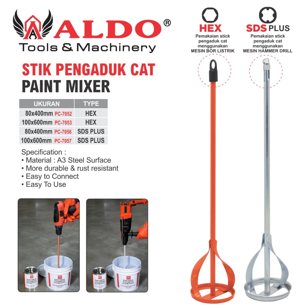 STIK PENGADUK CAT / PAINT MIXER / STICK ADUKAN CAT / STICK MIXER CAT / MIXER PENGADUK CAT MERK ALDO