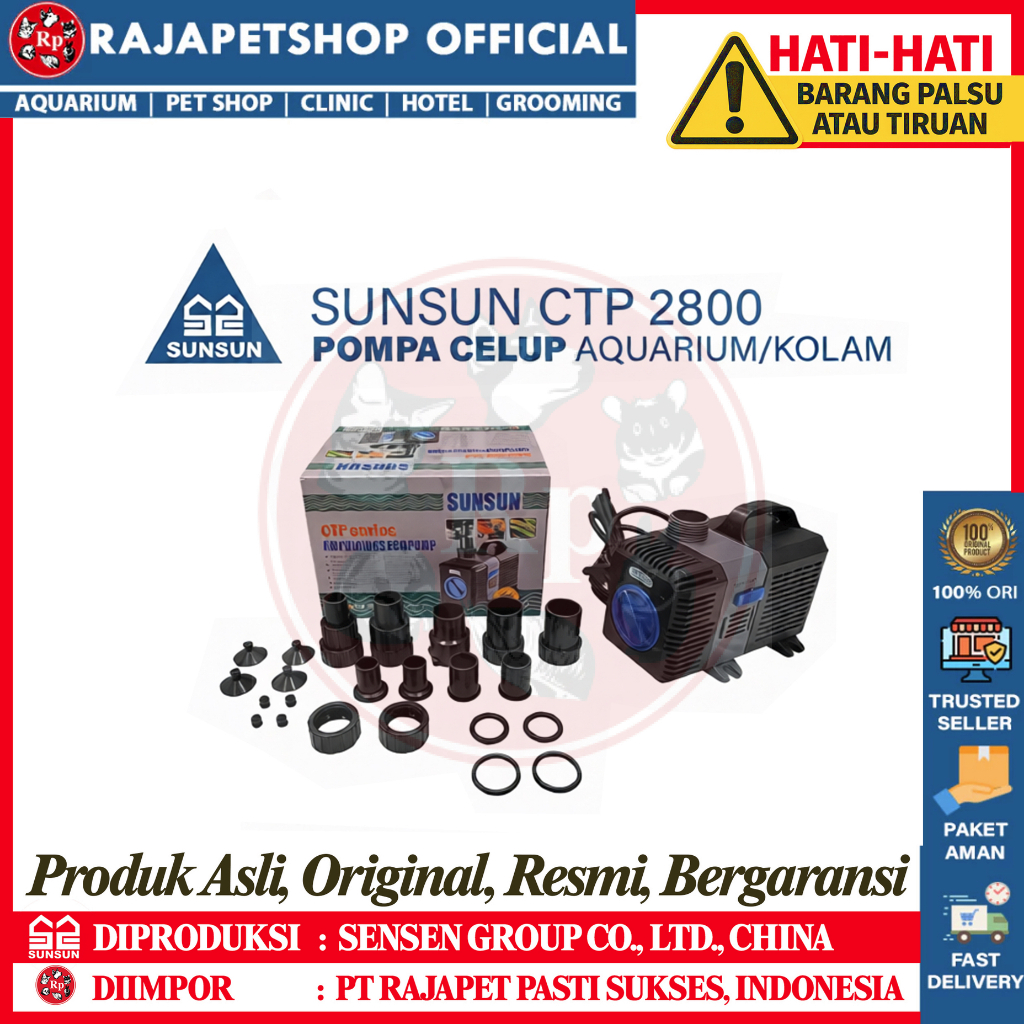 ( POMPA AIR ) SUNSUN CTP 2800 SUBMERSIBLE WATER PUMP POMPA CELUP KOLAM AQUARIUM HIDROPONIK LOW WATT