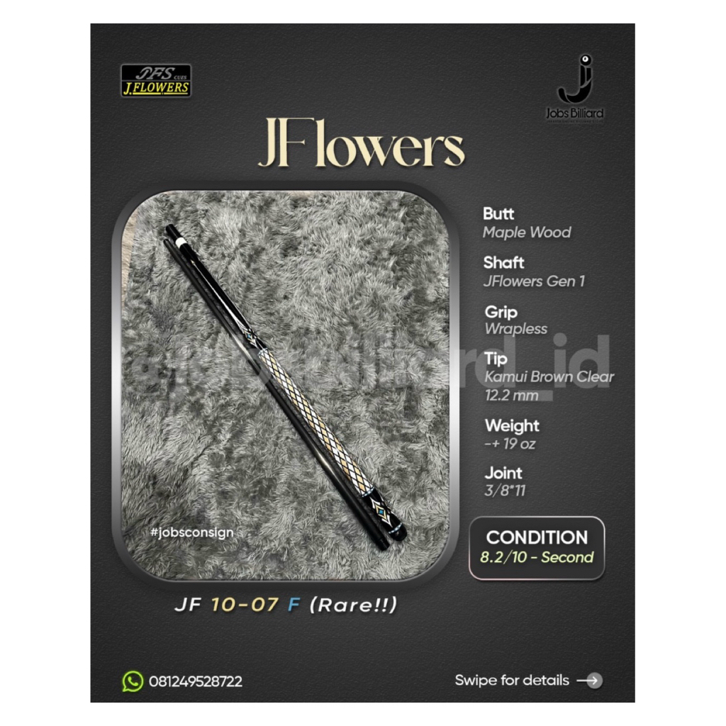 JFlowers JF 10-07F - Second Hand Billiard Cue