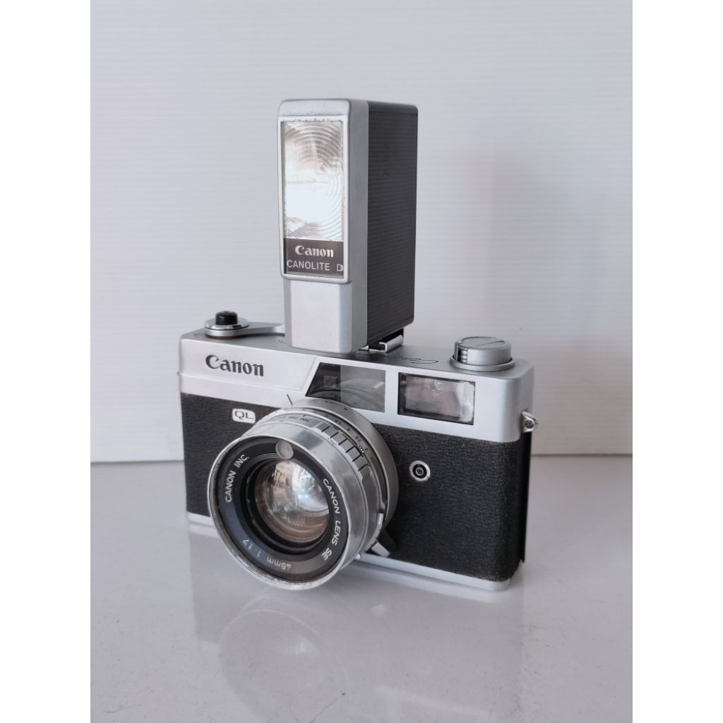 Flash Canon vintage Canolite D made in japan lampu blitz kamera lawas camera analog classic SLR pock