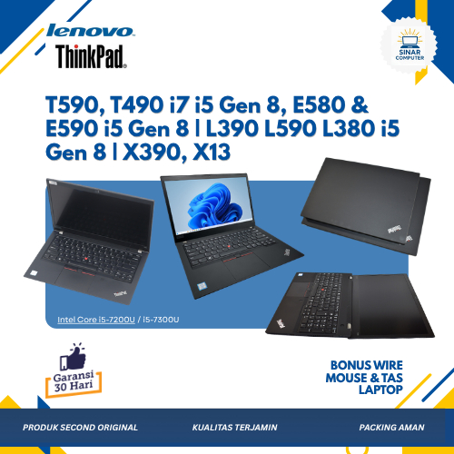 Lenovo Thinkpad T590 Touchscreen T490 i7 i5 Gen 8, E580 & E590 i5 Gen 8 | L390 L590 L380 i5 Gen 8 | 