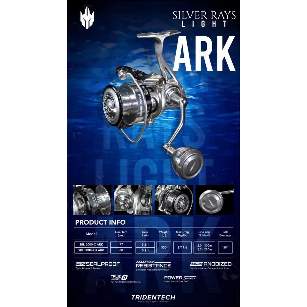 REEL TRIDENTECH SILVER RAYS LIGHT ARK / REEL SPINNING