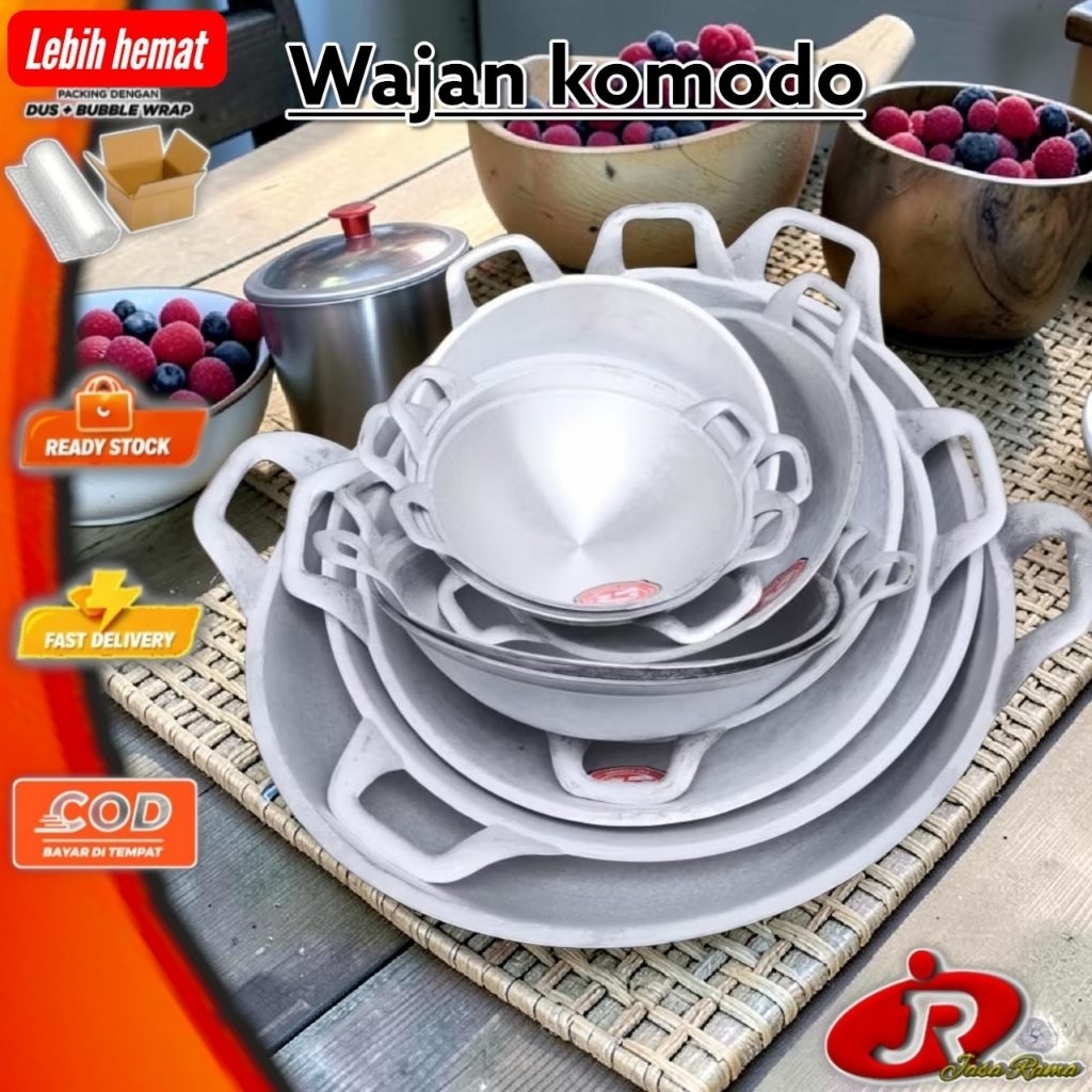 Wajan Komodo | Katel Komodo Penggorengan Serbaguna | Wajan Goreng Kuat untuk Dapur Rumah Tangga