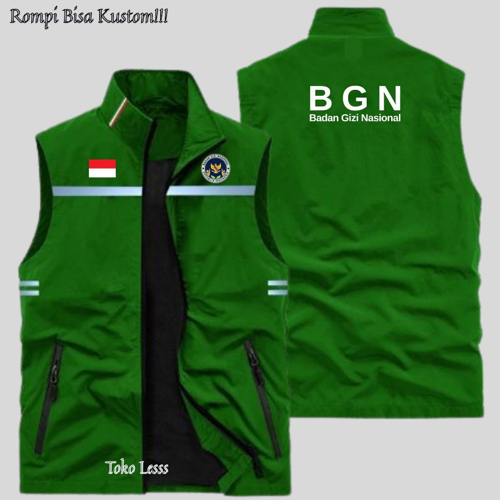 Rompi SPPG BGN, Rompi Distribusi BGN, Rompi Logo Sablon Original