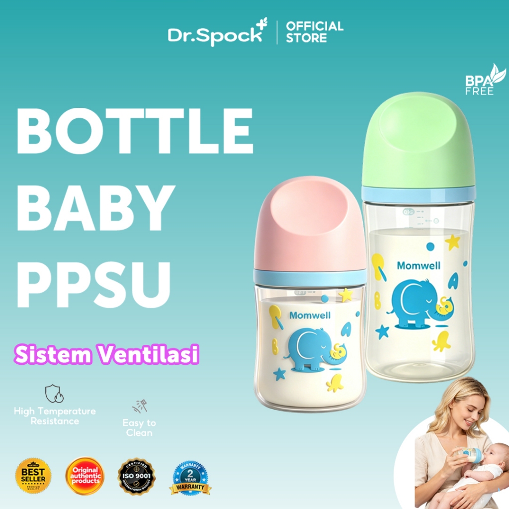 Dr.Spock Gen 3 160ml 240ml Dot  Susu bayi PPSU BPA Free Anti Bocor BPS06