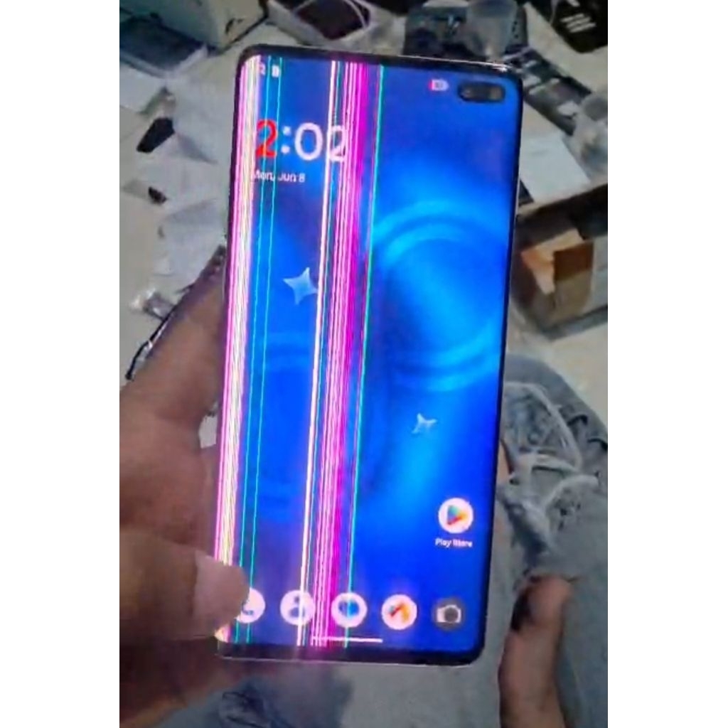 lcd samsung s10 plus minus garis ajah