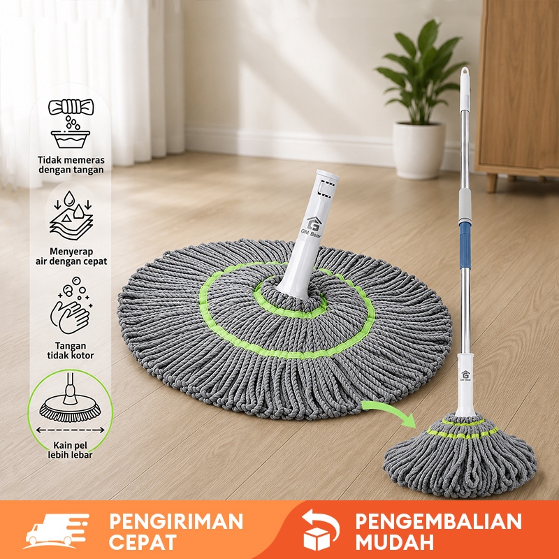 NARU Refill Kain Pel Twist Mop 2517 - Refill Pelan Lantai Magic Twist Mop 2496