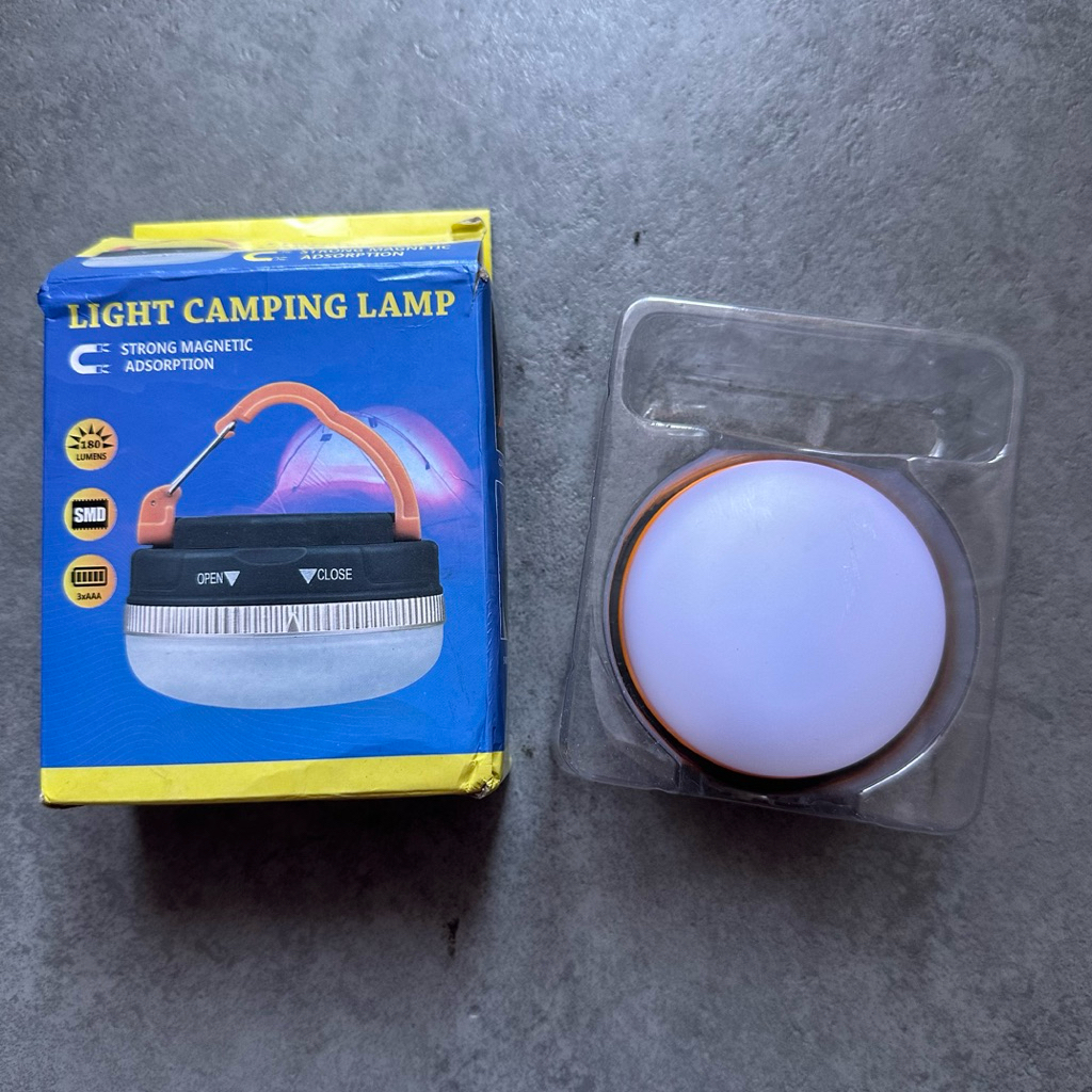 (preloved) IRCO Lampu Tenda Gantung Bakpao Camping Outdoor Waterproof 3 Mode Cahaya Warm Baterai sec