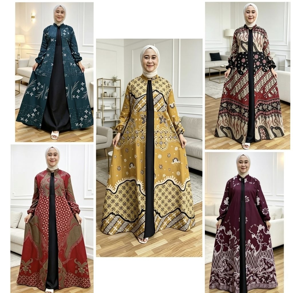 Gamis Batik Mix Moscrepe gamis batik super jumbo terbaru