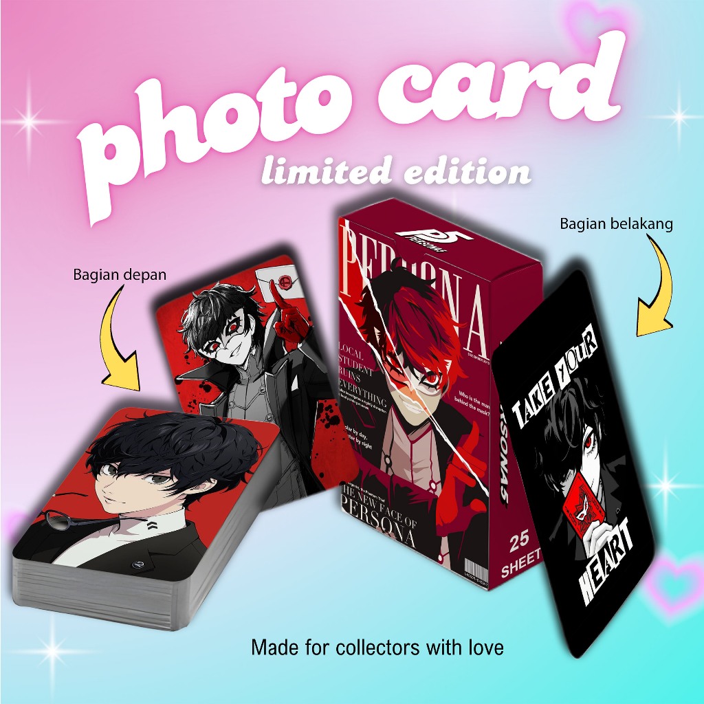 [ 2 Sisi ] Photocard Set Terbaru Joker Persona 5 Premium 25 pcs with box