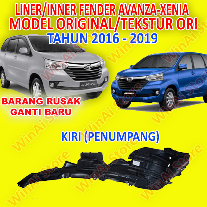 LINER/INNER FENDER DEPAN AVANZA- XENIA 2016-2019 MODEL ORI