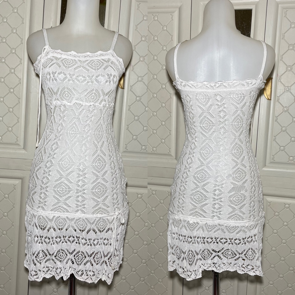 Mini Dress Rajut Pantai Sexy