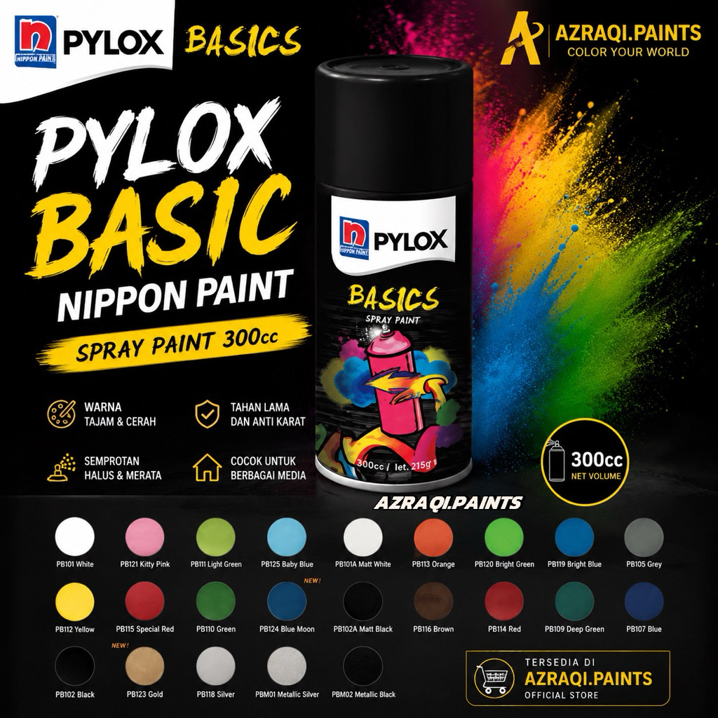 PYLOX BASIC NIPPON PAINT ( 300 CC ) / PYLOX BASIC CAT SEMPROT PLASTIK BODY MOTOR