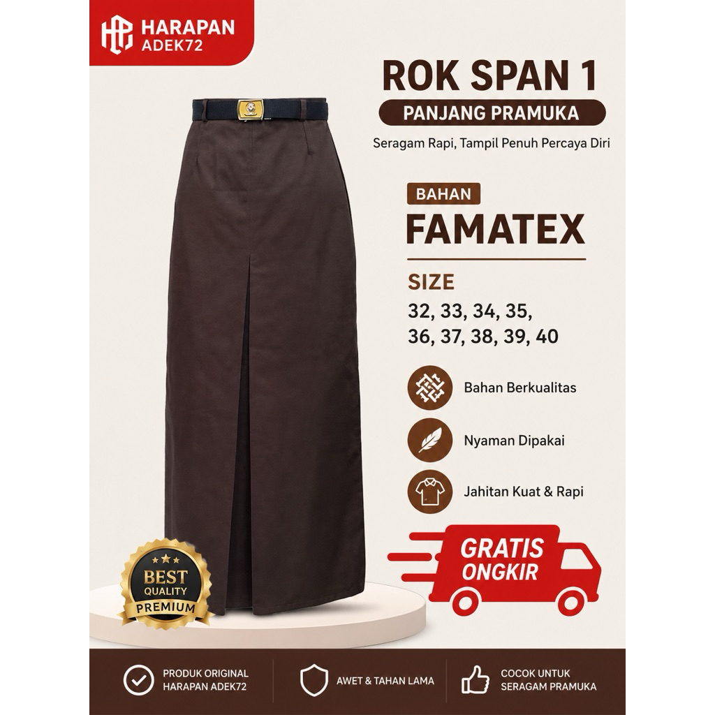 ROK PRAMUKA SPAN 1 SMP-SMA/SMK BAHAN FAMATEX ~ HARAPAN ADEK