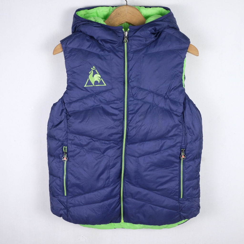 ROMPI LE COQ SPORTIF GOOSE DOWN PUFFER REVERSIBLE WINTER VEST JACKET BULU ANGSA VT117 SIZE M